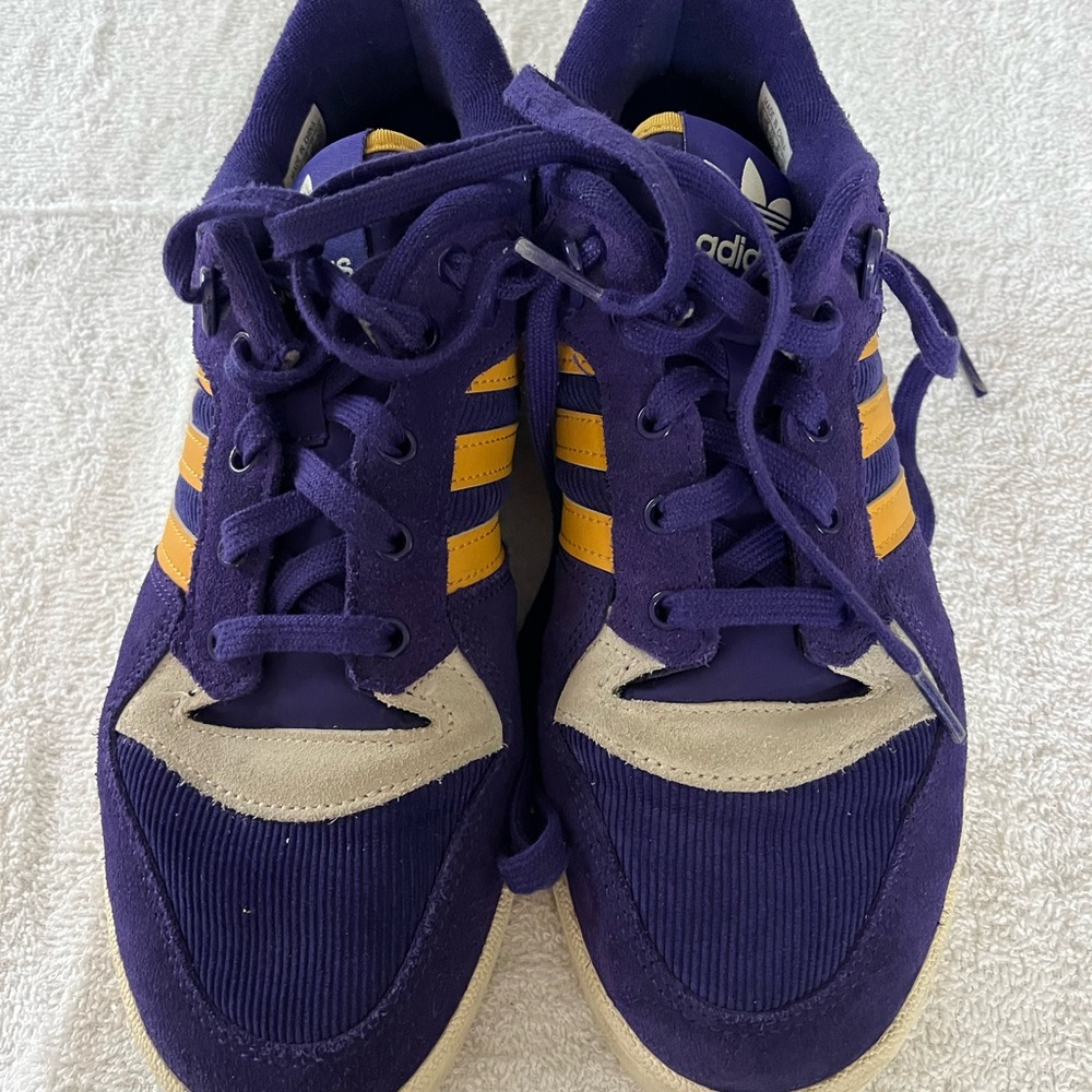 Adidas Rivalry Low Collegiate Purple and Yellow Sneakers